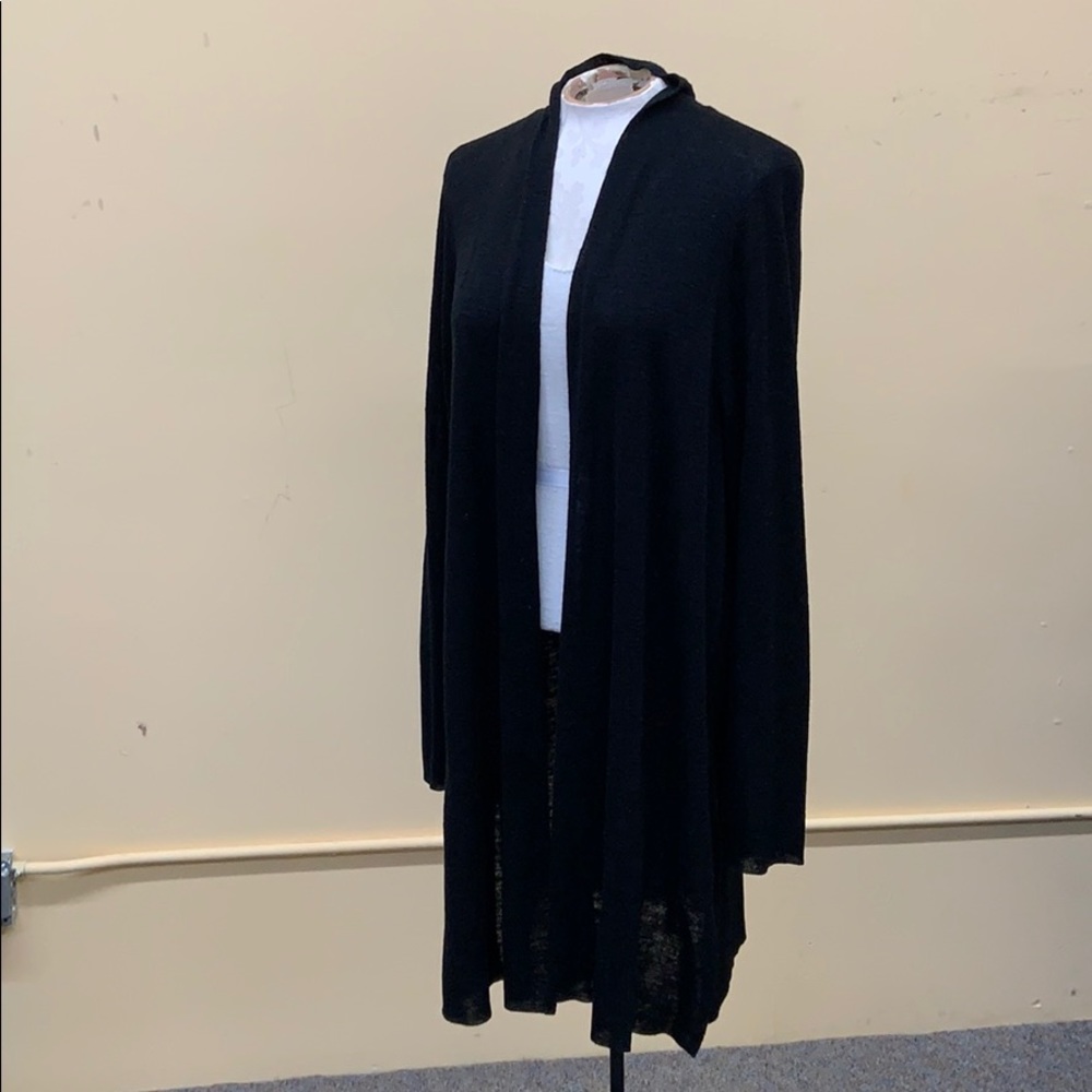 Eileen Fisher lightweight long black cardigan- 2X